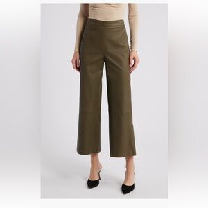Olive Green Wide-Leg Women's Pants